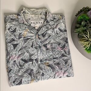 Vintage Frank Short Sleeve Casual Button Down print shirt men’s XL